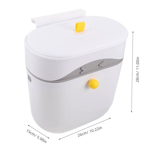 Caneca de basura blanca para cocina y baño con tapa miniatura 2