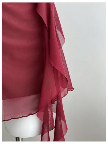 Image of GORGLITTER Women's Halter Strapless Club Y2K Cocktail Birthday Mini Dress | Red Halter Dress, Club Outfits, Clubbing Dresses for Women, Going Out Dresses, Tea Party Mini Dress