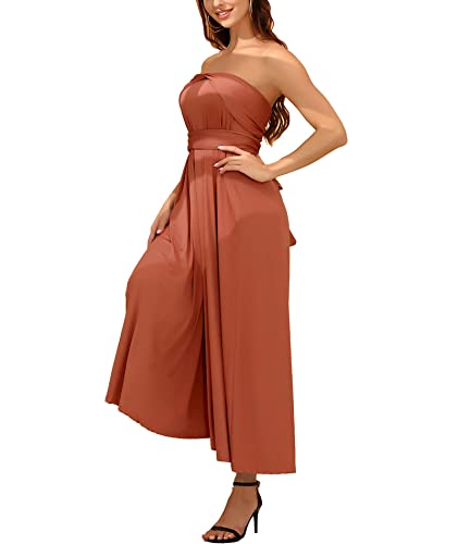 Image of Sexyshine Women's Backless Gown Dress Convertible Multi-Way Wrap Halter Cocktail Dress Bandage Bridesmaid Long Dresses