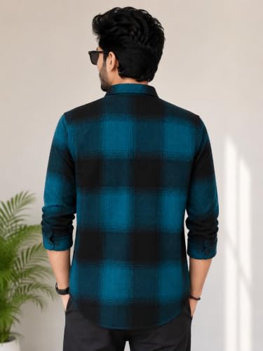 Image of Men's Flannel Plaid Check Full Sleeve Button-Down Shirt