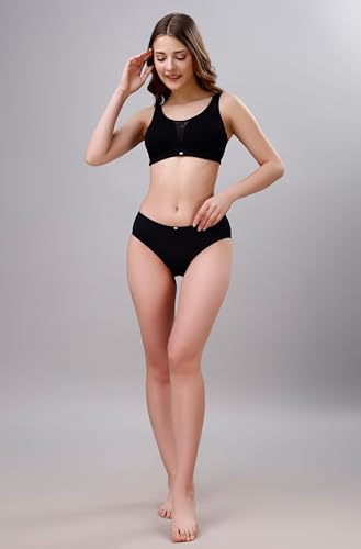 Image of SOIE Women's Full Coverage Minimizer Bra|Non Wired, Non Padded, Triple Layered Cups|Breathable Stretch Cotton with Lace & U-Back Support