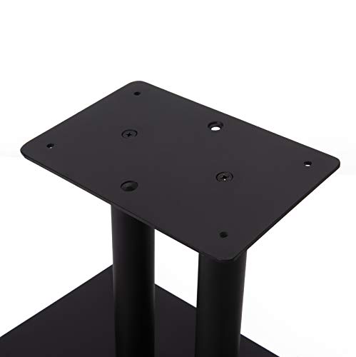 13” Heavy Duty, Steel Center Channel Speaker Stand | Fillable | For Medium to Large Speakers | Comes with Steel Carpet Spikes | By Vega A/V Systems | 15.5” x 9.5” Base, 5.5” x 9” Speaker Pedestal
