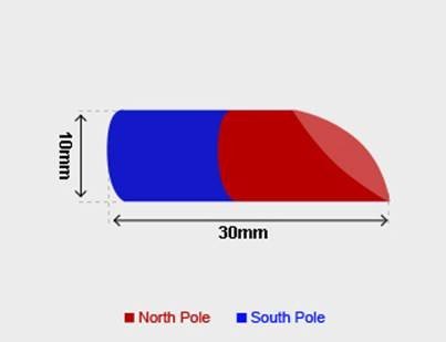 8 x pręt magnetyczny z skosem Mitra 45° - Ø 10 x 30 mm - neodymowe N42 (NdFeB) - północ - siła przyczepności 3,6 kg - silne magnesy (supermagnesy) pręty magnetyczne do przemysłu i gospodarstwa domowego/domu