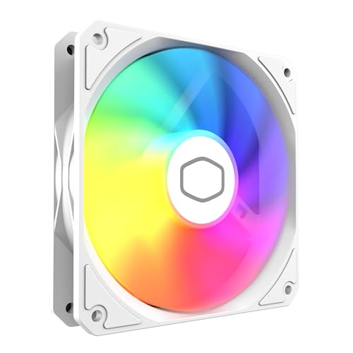 Image of Cooler Master MF120 Lite White 120mm PC Case Fan|Liquid Cooler|Air Cooler, aRGB Lighting, Dynamic PWM 1,750 RPM, Air Balance Blades, Hybrid | PBT Frame
