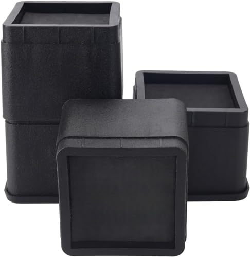 BTSD-home Adjustable Bed Risers 3 or 6 Inch - Heavy Duty Furniture Lifter Set of 4, Supports 2,200...