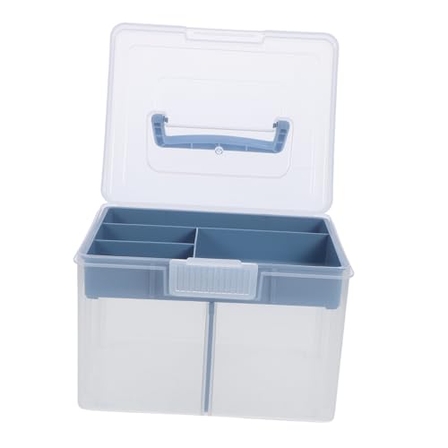 Caja organizadora de monedas de plástico azul miniatura 1