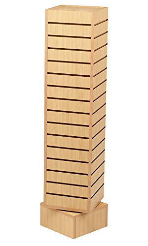 Slatwall Tower - Rotating - Maple Color Finish (12''L x 12''W x 54''H)