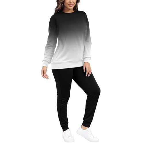 HBQ Two Piece Outfits For Women Casual Long Sleeve Sweatsuits Jogger Tracksuits Lounge Sets With Pockets3