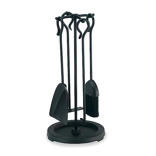 Pilgrim Home and Hearth 18019 Compact Fireplace Tool Set, 18" H/13 lb., Matte Black