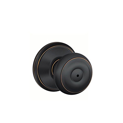Image of SCHLAGE Georgian Bed /Bath Privacy Door Knob with Lock, Aged Bronze