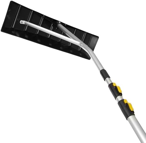Titan Snow Rake for Roof 6.7–16.4 ft. Telescopic Aluminum Pole with 25.4 in. Wide Roof Rake for Snow Removal – Roof Snow Rake