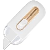 Jotei 段ボールカッター セラミックカッター 5段階調節 自動ロック 安全な丸角設計 軽量で手にフィット 開封・開梱作業に 左利き対応 (業務用/家庭用) (白)