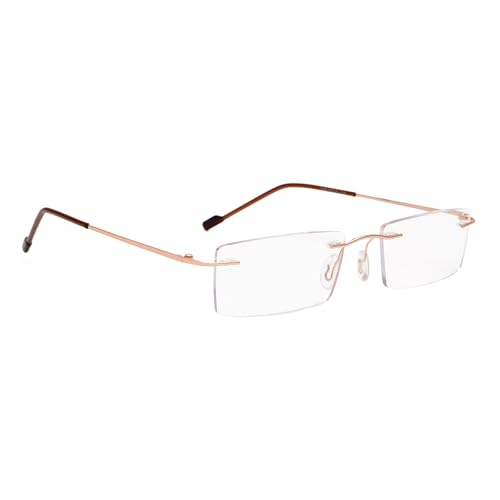 Image of Rimless Reading Glasses for Men & Women | Lightweight Frame with Scratch Resistant Single Vision Lens | Comfortable Soft Silicone nose pads | Suitable for All Face Types