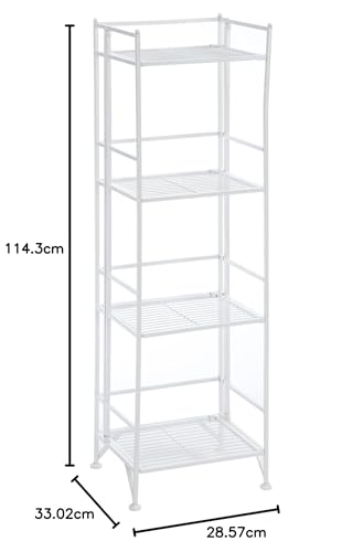 Image of Convenience Concepts Xtra Storage 4 Tier Folding Metal Shelf, White