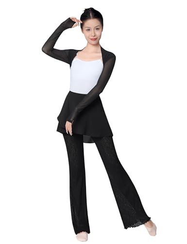 Image of Dayrose Modal /Mesh Sleeve Women Ballet Shrug, Women Bolero Dance Top for Leotards, Dress