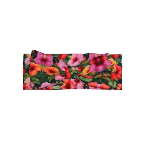 Beautiful hibiscus flowers Picture Baby Bow Headband Stretchy and Soft for Newborns, Infants, Toddlers, and Kids Girls