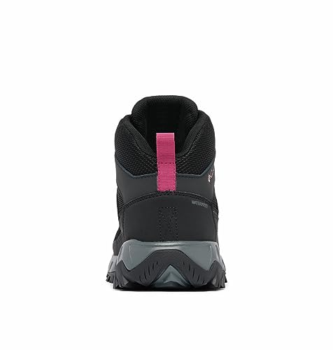 Columbia Strata Trail Mid impermeável para mulher, Preto/rosa salmão, 6.5