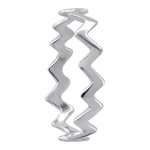 Modern Zig Zag 925 Sterling Silver Ring