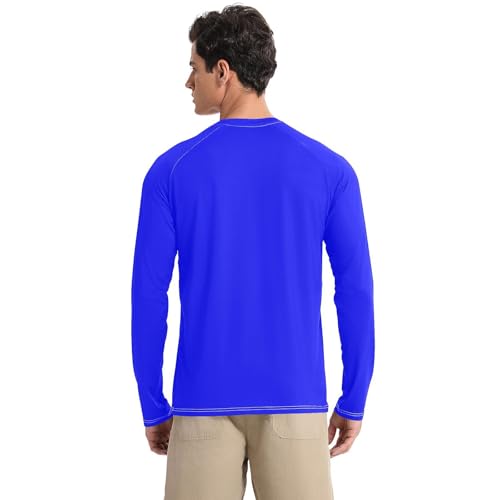 Blue Shirts Summer UPF 50+ Elastic Elasticity Men's Sun Shirt Long Sleeve Beach2