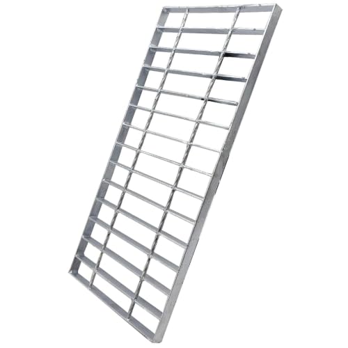 Image of Galvanized Steel Drain Grate, Driveway Channel Cover 20x8 in