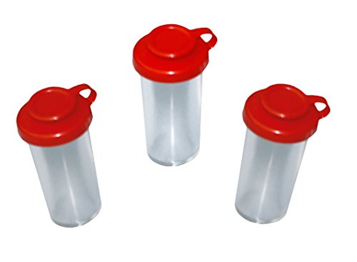 Maulwurfshop 3 Ersatzsalzstreuer für Eierbehälter Eierträger Eierbox 2-Fach mit Salzstreuer und Löffel rot/gelb Perfekter Picknick Begleiter DDR Ostalgie