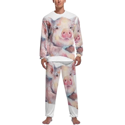 Pyjama homme haut et bas Cochon pour vos soirées détente et nuits d'hiver