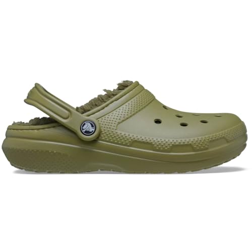 Image of Crocs Unisex Men's and Women's Classic Lined Clog | Fuzzy Slippers, Aloe, 2 Men /4 Women