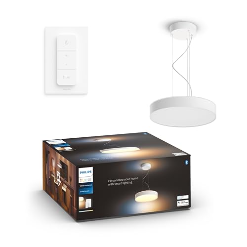 Suspension Enrave blanche luminaire connecté Philips Hue White Ambiance Google Assistant