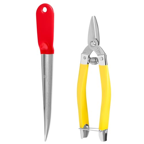 VILLCASE Wicker Repair Tool Set, Include Handle Prying Tool and Small Repair Scissor for Furniture Basket Repairing DIY Basket and Patio Chair Maintenance