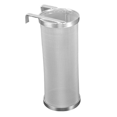 STOBAZA 1Pc Sturdy Wine Filter Barrel Stainless Steel Wine Making Filter for Home Brewing Easy to Use with Hooks for Stability for Fermenting and Filtering Liquids