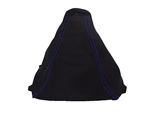 The Tuning-Shop Compatible with Shift Boot for BMW Series 3 E90 E91 E92 E93 Faux Suede Various Stitching Colour Available (Blue Stitch)