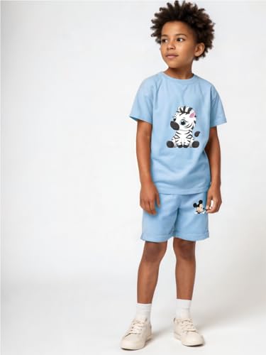 Image of minicult kids Kids Cotton Shorts and Matching Tshirt Coord clothing set with Cute Prints Clothing Set (200gsm Cotton Fabric)(pack of 2)