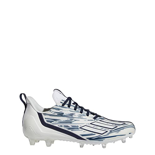 image for adidas Men's Adizero Football Shoe, White/Team Navy Blue/White, 9