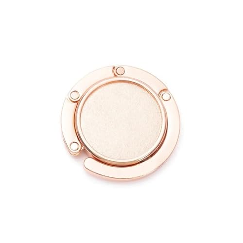 DSFIHJO Cuelga bolsos mesa Colgador de bolsos, gancho plegable, portátil, for llaves, mesa, ferretería, for viajes y almacenamiento al aire libre Soporte para bolsos de mano multiusos(Rose Gold)