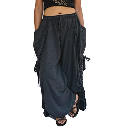 Sakoonee Women's Harem Pants Palazzo Dhoti Pants Lounge Trousers, Convertible