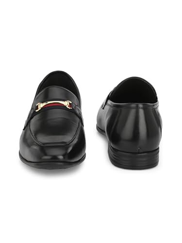Image of San Frissco Men's Formal Loafers Leatherette Trending Shoes with Buckle,Semi Casual Cushioned Footbed Formal Moccasin for Office, Party Slip-On Loafers,Elegant, Lightweight & Comfortable