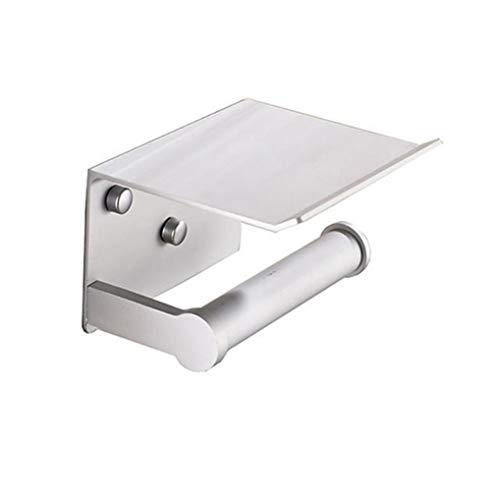 Preisvergleich Produktbild CBXSF Toilettenpapierhalter Raum-Aluminiummultifunktions Badezimmer Regal Mit Aschenbecher Handtuch Regal Telefon-Halter-Badezubehör Wandmontage, Slive