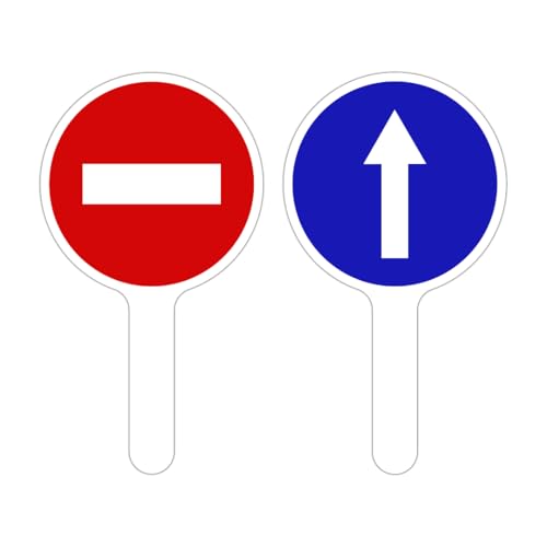 RAQUETTE STOP PICTO/FLÈCHE BLEUE. PALETTE DE SIGNALISATION STOP PICTO/FLÈCHE BLEUE.