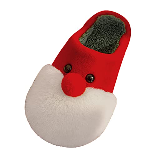 RTPR Invierno Calor Interior y Al Aire Libre Muñecas de Navidad Mujeres Santa Zapatillas Puffy Invierno Personalizadas Caliente Animal Shaped Muñecas Interior Plano Botines con Tacón Mujer Verano,