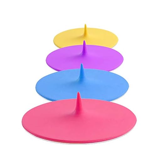 Keweilian Silicone Cup Covers (Set of 4) ， Multicolored Silicone Lids for Mugs, Cups, Tea Pots,Flexible Mug Covers，Hot Cup Lids for Coffee & Tea