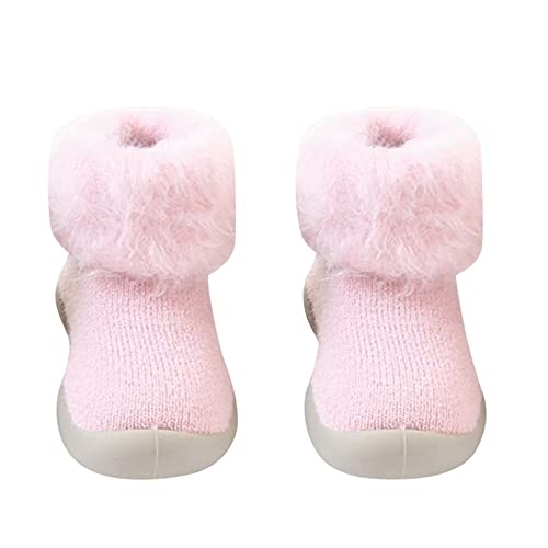 Baby Girl Shoes Size 1 Warm Stocking Girls Knit Socks Kids Rubber Soft Solid Sole Toddler Extra Wide Sneakers