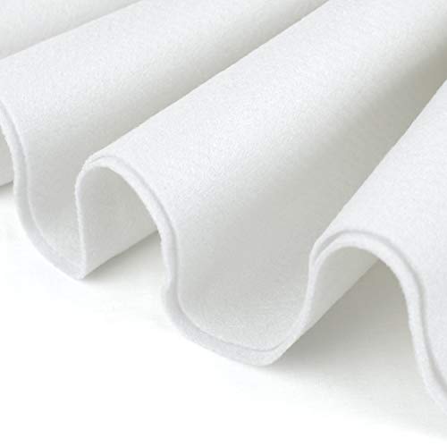Barcelonetta | Acrylic Felt Fabric | 72'' Inch Wide | 1.5mm Thick | DIY Arts & Crafts, Sewing, Cushion and Padding (White, 1 Yard)