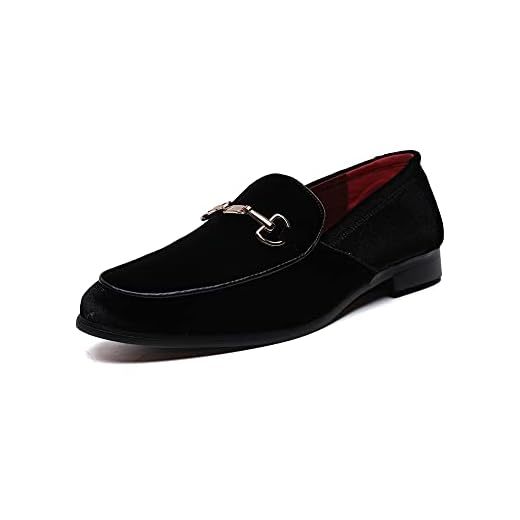 LCQL Men's Suede Loafer Shoes Penny Velvet Leather Fashion Slipper Casual Slip On Loafers Shoes Size 11.5 Black