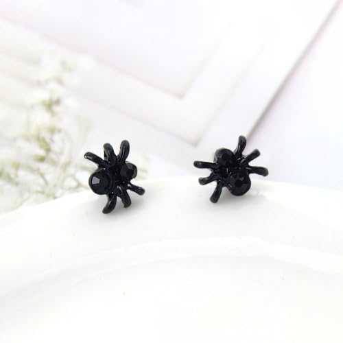 Tiny Spider Stud Earrings for Women, Men & Girls - Punk Black Spider Studs - Scary & Funny Halloween Costumes Jewelry4