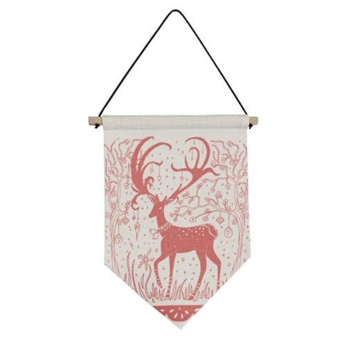 Bannière en papier rouge cerf pour égayer un mur blanc sans effort