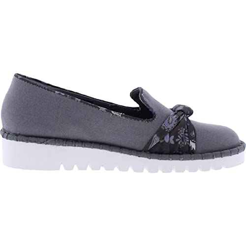 Skechers Skechers Womens Macie-Paisley Bloom Canvas Loafers Gray 7 Medium (B,M)