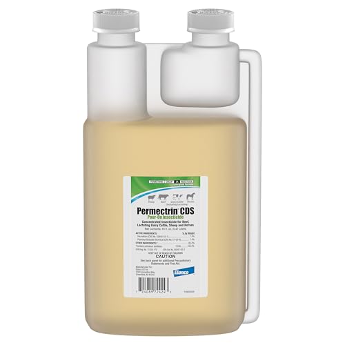 Image of Permectrin CDS Pour-on Insecticide Pour-On & Premise Spray | Controls Flies, Lice & Ticks | 1 Pint Bottle