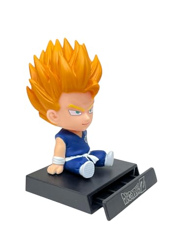 Image of AUGEN Super Hero Goku Blue DBZ Action Figure Limited Edition Bobblehead with Mobile Holder for Car Dashboard, Office Desk & Study Table (Pack of 1)