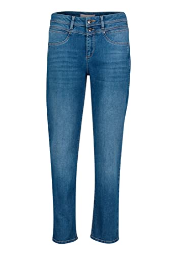 Betty & Co Damen Slim Fit-Jeans mit Waschung Blau,44