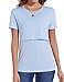 Sosolism 3 Pack Maternity Nursing Short Sleeve Tops for Breastfeeding